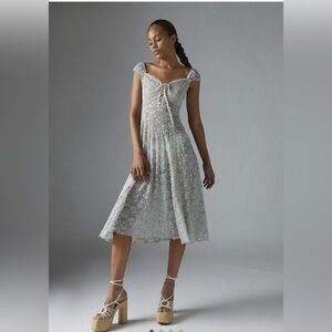 Kimchi Blue Iris Lace Floral Midi Dress